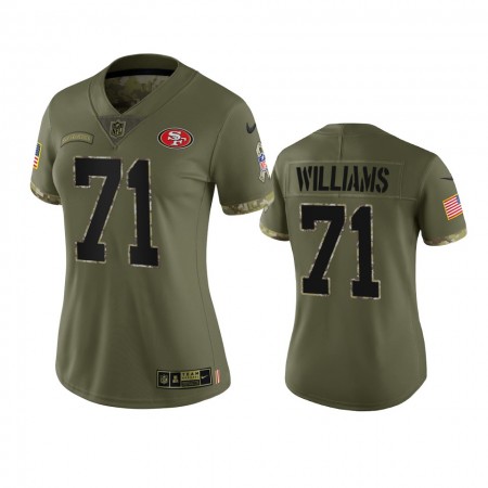 Tröjor San Francisco 49ers Trent Williams 71 Olive 2022 Salute To Service Limited - Dame Tröjor San Francisco 49ers Trent Williams 71 Olive 2022 Salute To Service Limited - Dame